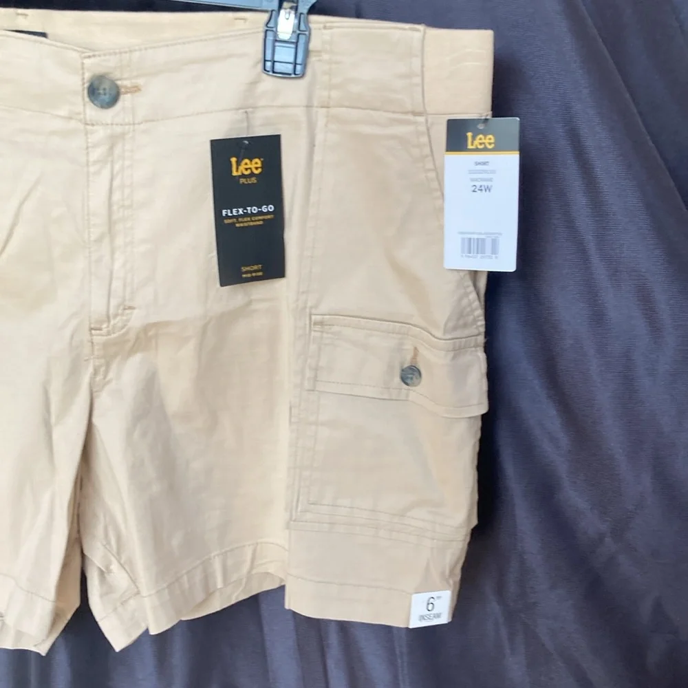 Lee tan short soft flex comfort waistband midrise cargo like pocket 24W - Picture 5 of 17